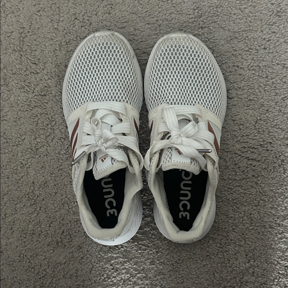 Adidas White and Brown Mesh Sneakers